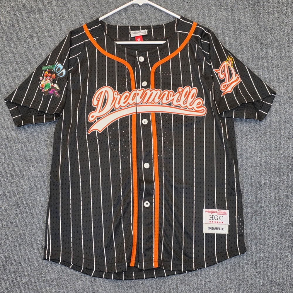J Cole Born Sinner Headgear Classics Baseball Jersey Size XL Black Dreamville 15